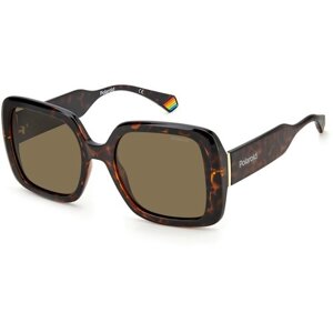 Солнцезащитные очки Polaroid, прямоугольные, с защитой от УФ, поляризационные, для женщин, черепаховый