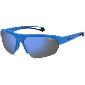 Солнцезащитные очки Polaroid, узкие, спортивные, градиентные, поляризационные, с защитой от УФ, синий