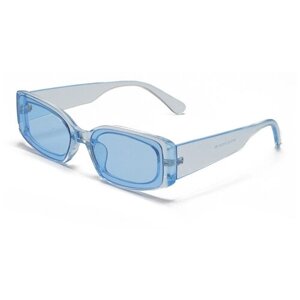Солнцезащитные очки S00070, прямоугольные, оправа: пластик, с защитой от УФ, поляризационные, зеркальные, голубой