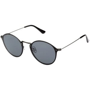 Солнцезащитные очки StyleMark, круглые, оправа: металл, ударопрочные, поляризационные, с защитой от УФ, зеркальные, устойчивые к появлению царапин, черный