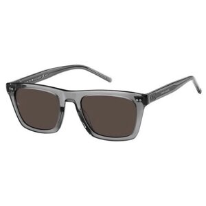 Солнцезащитные очки TOMMY HILFIGER, прямоугольные, оправа: пластик, для мужчин, серый