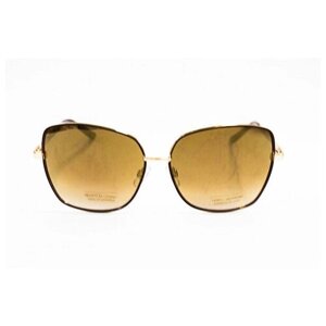 Солнцезащитные очки Tropical, бабочка, оправа: металл, зеркальные, для женщин, коричневый