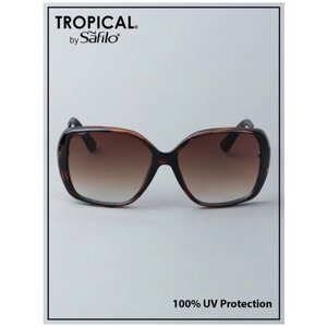 Солнцезащитные очки Tropical, квадратные, оправа: пластик, с защитой от УФ, градиентные, для женщин, черепаховый