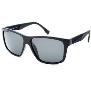 Солнцезащитные очки , вайфареры, оправа: пластик, складные, поляризационные, с защитой от УФ, для мужчин, черный