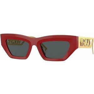 Солнцезащитные очки Versace, кошачий глаз, оправа: пластик, для женщин, красный