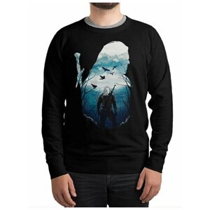 Свитшот DreamShirts Studio, силуэт прямой, средней длины, трикотажный, размер 48, черный