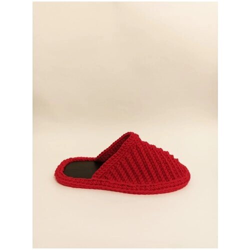 Тапочки Натали, текстиль, нескользящая подошва, размер 39, красный