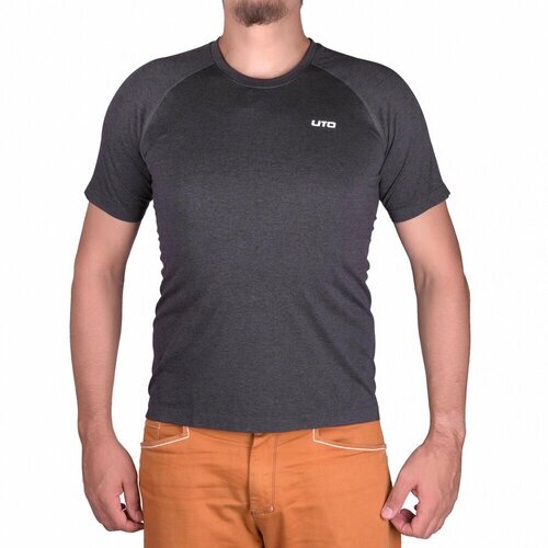 Термобелье футболка UTO, воздухопроницаемое, влагоотводящий материал, плоские швы, быстросохнущее, размер M, черный