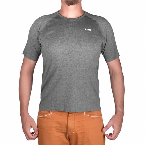 Термобелье футболка UTO, воздухопроницаемое, влагоотводящий материал, плоские швы, быстросохнущее, размер M, серый