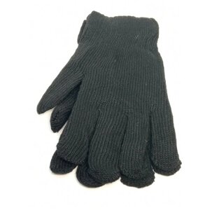 Утепленные зимние перчатки, вязанные, черные