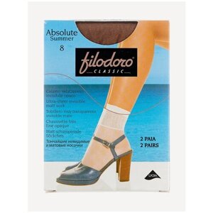 Женские носки Filodoro средние, капроновые, 8 den, размер one size, бежевый