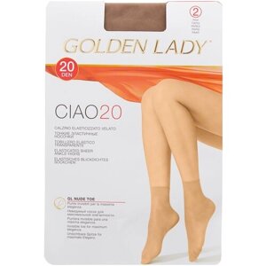 Женские носки Golden Lady средние, капроновые, 20 den, размер 0 (one size), бежевый
