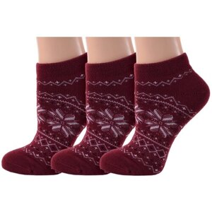 Женские носки Grinston, вязаные, размер 25, бордовый