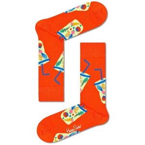 Женские носки Happy Socks высокие, размер 36-40, мультиколор, оранжевый