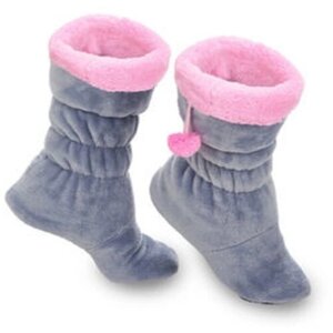 Женские носки S-Family высокие, махровые, нескользящие, утепленные, на Новый год, размер 34/35, серый