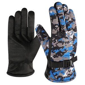 Зимние мужские теплые перчатки Mimir, D-камуфляж синий