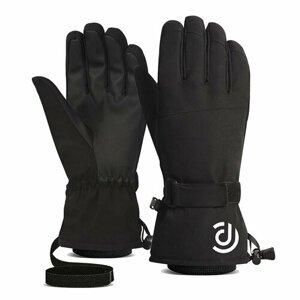 Зимние водоотталкивающие ветрозащитные перчатки для сенсорного экрана - черные - S