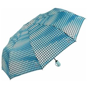 Зонт Rain Lucky, полуавтомат, 3 сложения, купол 94 см., 9 спиц, для женщин, зеленый