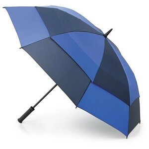 Зонт-трость FULTON, механика, купол 130 см., 8 спиц, синий, черный
