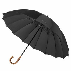 Зонт-трость механика, купол 131 см, черный