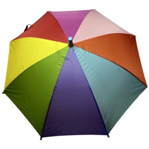 Зонт - трость прозрачный/ Детский зонтик от дождя GALAXY, полуавтомат, складной, арт. СF1002, "Радуга", голубой