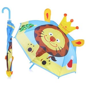 Зонт трость с ушками детский механический Лев Oubaoloon 00-0306 в пакете