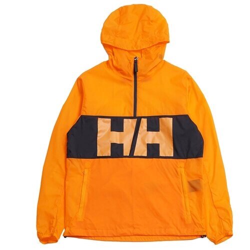 Анорак Helly Hansen, карманы, капюшон, манжеты, размер M, оранжевый