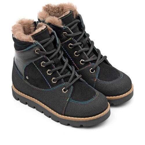 Ботинки Tapiboo, зимние, натуральный нубук, на молнии, ортопедические, размер 32, черный