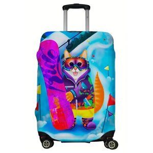 Чехол для чемодана"Кот горнолыжник"