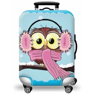 Чехол для чемодана , полиэстер, размер L, розовый, голубой