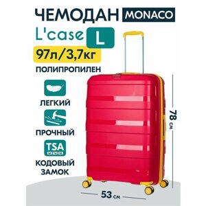 Чемодан L'case Monaco, 97 л, размер L, красный