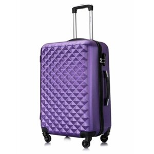Чемодан L'case Phatthaya, ABS-пластик, 74 л, размер M, фиолетовый