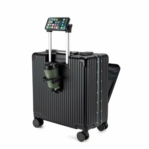 Чемодан suitcase18_black, 35 л, черный