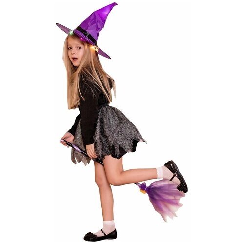 Детский карнавальный костюм Ведьма с метлой (16468) 104 см