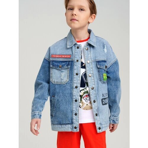 Джинсовая куртка playToday, размер 134, голубой
