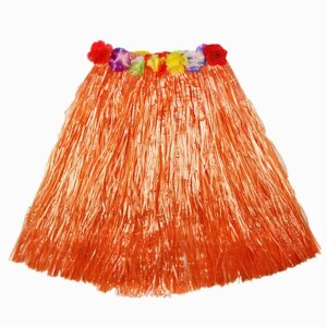 Гавайская юбка МаскаПати 60 см, оранжевая, Гавайская вечеринка
