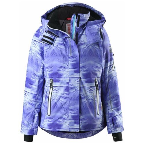 Горнолыжная куртка Reima детская, капюшон, карманы, светоотражающие элементы, утепленная, водонепроницаемая, размер 152, фиолетовый
