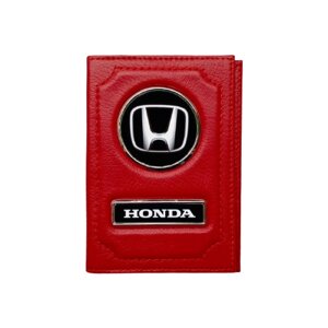 Honda, натуральная кожа, красный