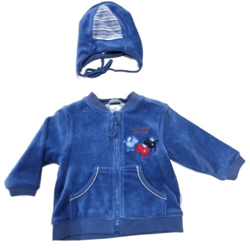 Кардиган с шапочкой для малыша (Размер: 62), арт. 291228, цвет Синий