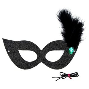 Карнавальная маска «Незнакомка» с пером микс