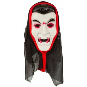 Карнавальная маска Riota на Хэллоуин, пластиковая, Дракула с капюшоном, цвет в ассортименте, 1 шт
