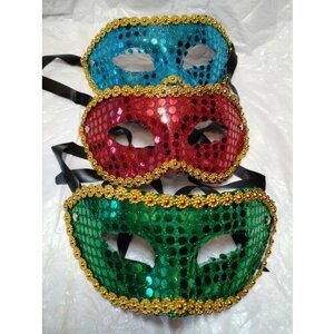 Карнавальная венецианская маска с кружевами . Комплект из 3 шт.