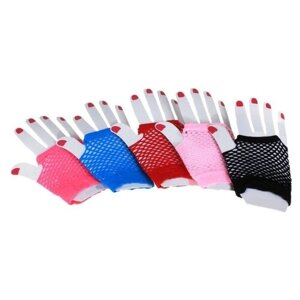 Карнавальные перчатки «Сеточка», набор 2 шт, цвета микс, 12 штук
