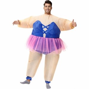 Карнавальный надувной костюм Балерина в синем