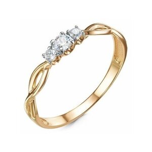 Кольцо Diamant online, золото, 585 проба, фианит, размер 15.5