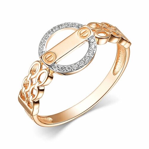 Кольцо Diamant online, золото, 585 проба, фианит, размер 17.5, прозрачный