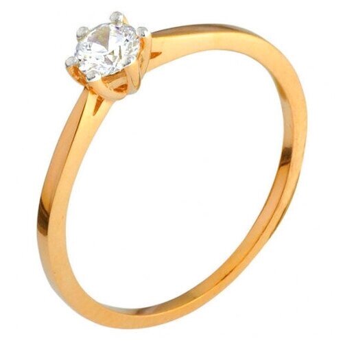 Кольцо Diamond Prime красное золото, 585 проба, бриллиант, размер 17.5