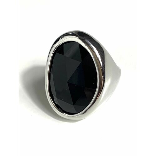 Кольцо Florento, бижутерный сплав, кристалл, размер 18, серебряный, черный