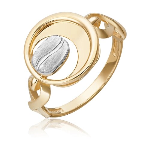 Кольцо PLATINA комбинированное золото, 585 проба, родирование, размер 16.5