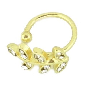 Кольцо WowMan Jewelry, бижутерный сплав, кристалл, безразмерное, золотой